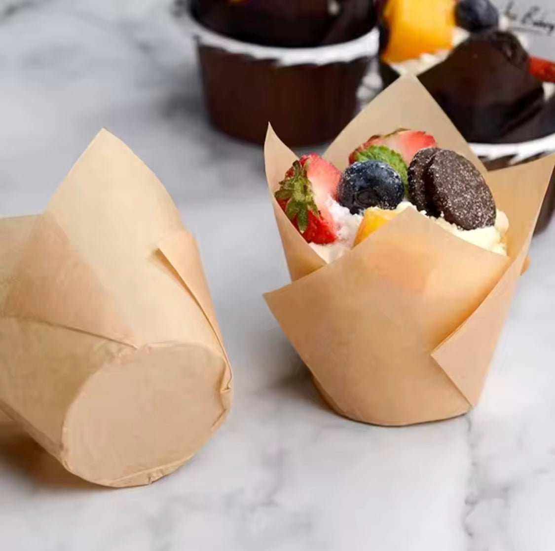 Tulip Shape Cupcake Liner Paper, Oil Proof Cupcake Baking Liner, Cupcakes Paper Molds, Muffin Cup Container Tulip Shape Cupcake Liner Paper, Oil Proof Cupcake Baking Liner, Cupcakes Paper Molds, Muffin Cup Container